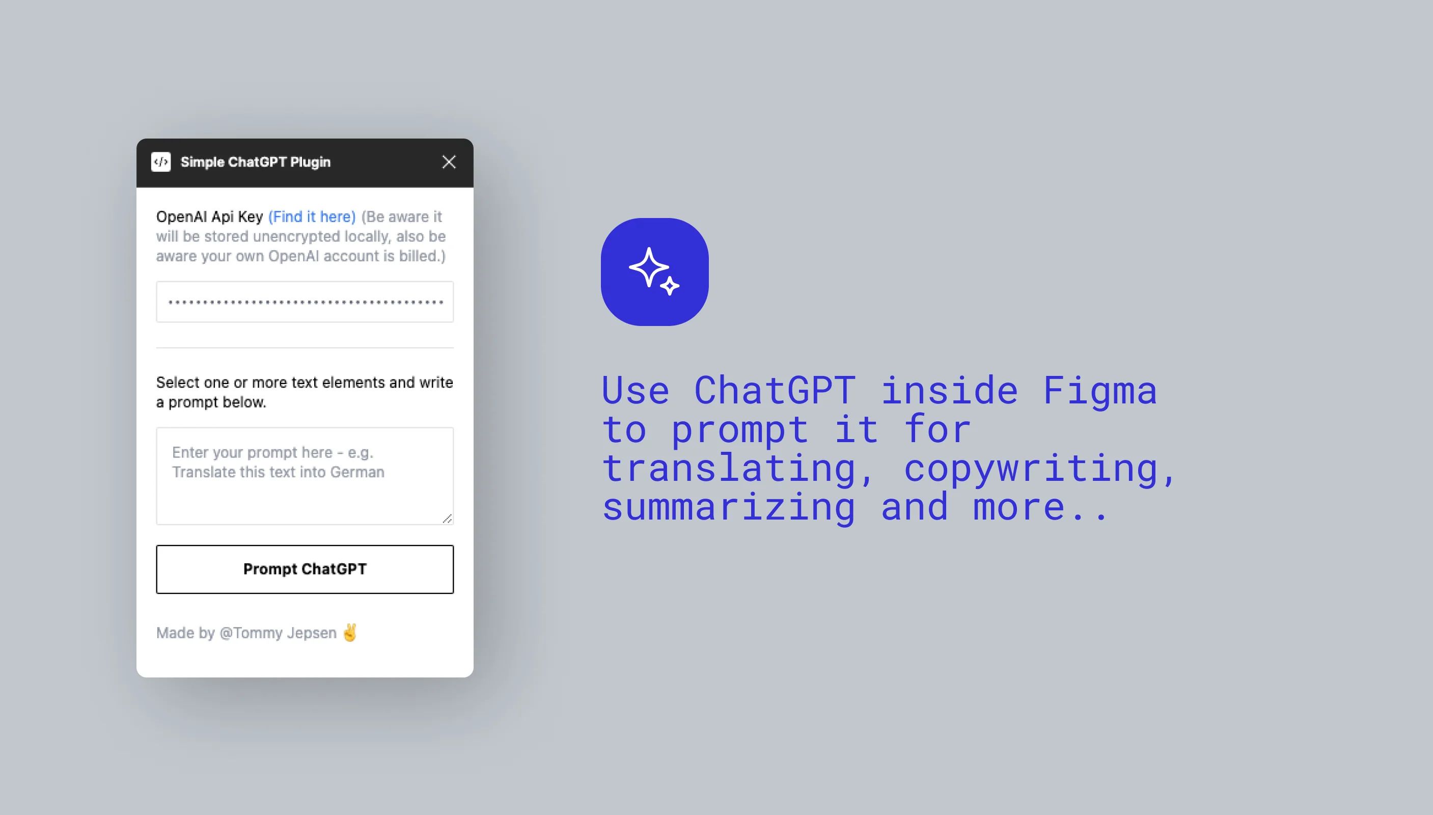 ChatGPT for Figma Figma plugin by Tommy Jepsen