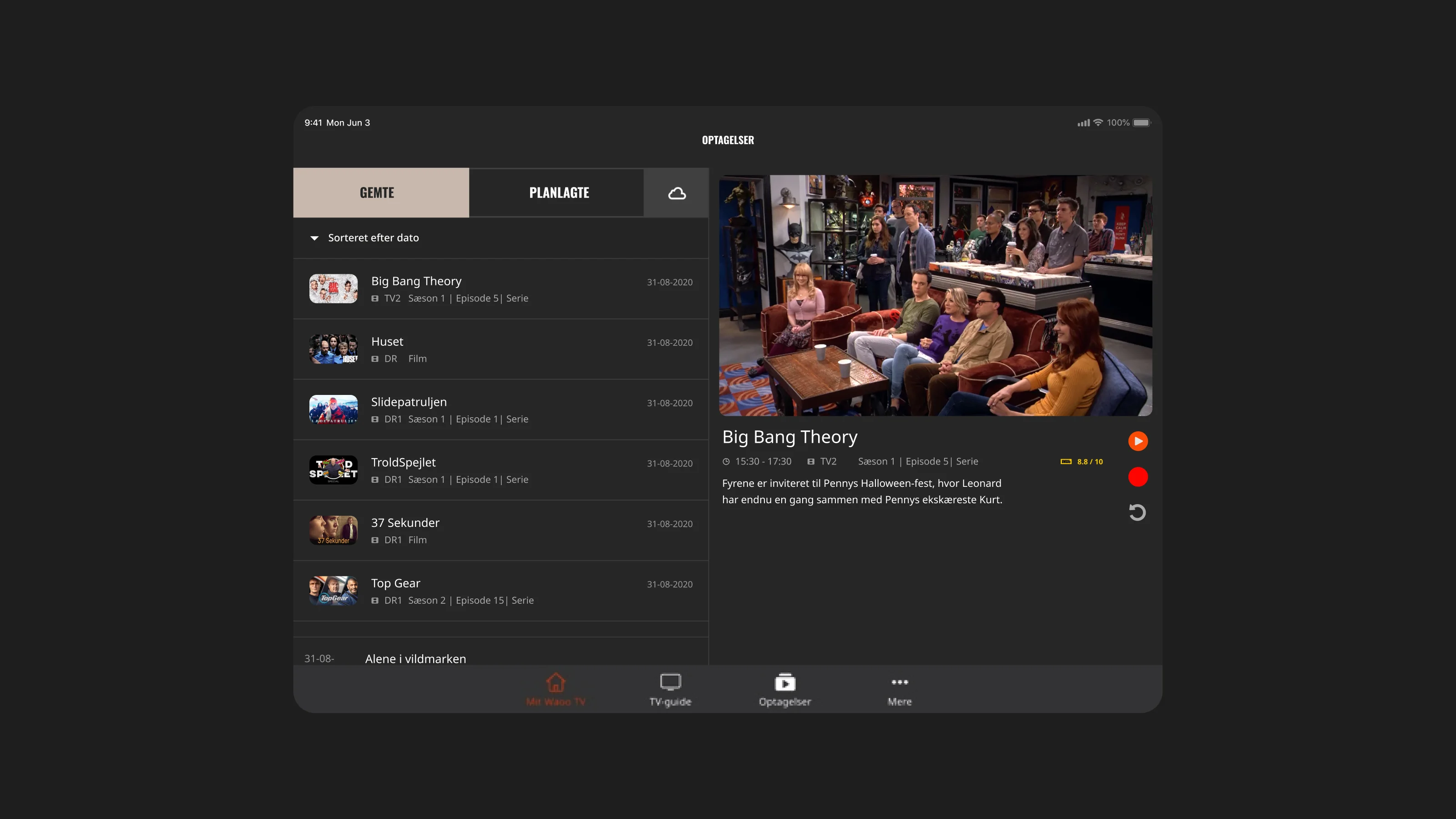 Waoo TV and streaming app UI design by Tommy Jepsen — Danish TV and internet provider — 4